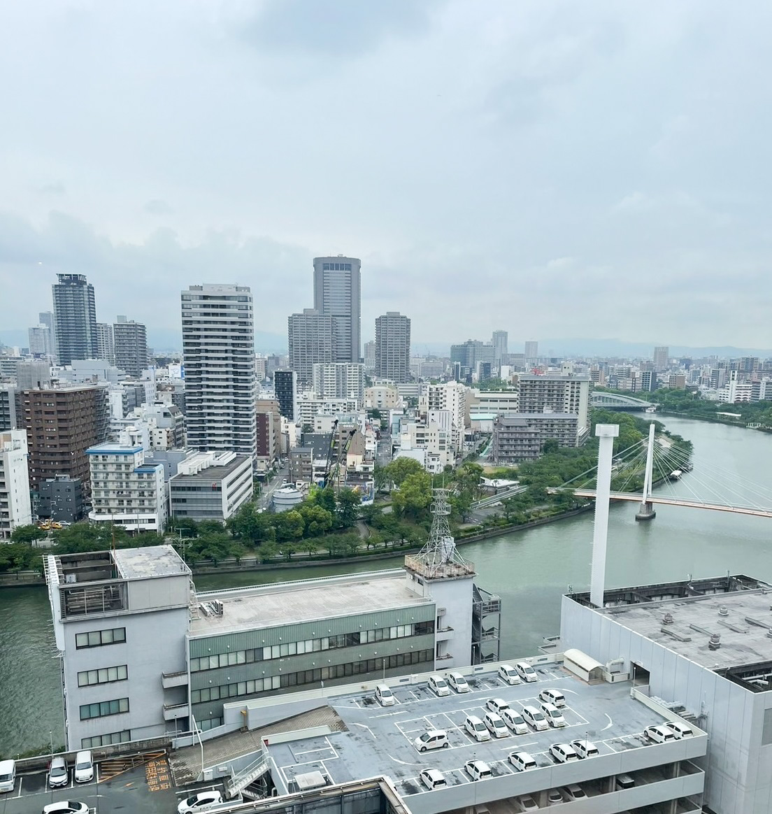 右に見えるのは天満橋