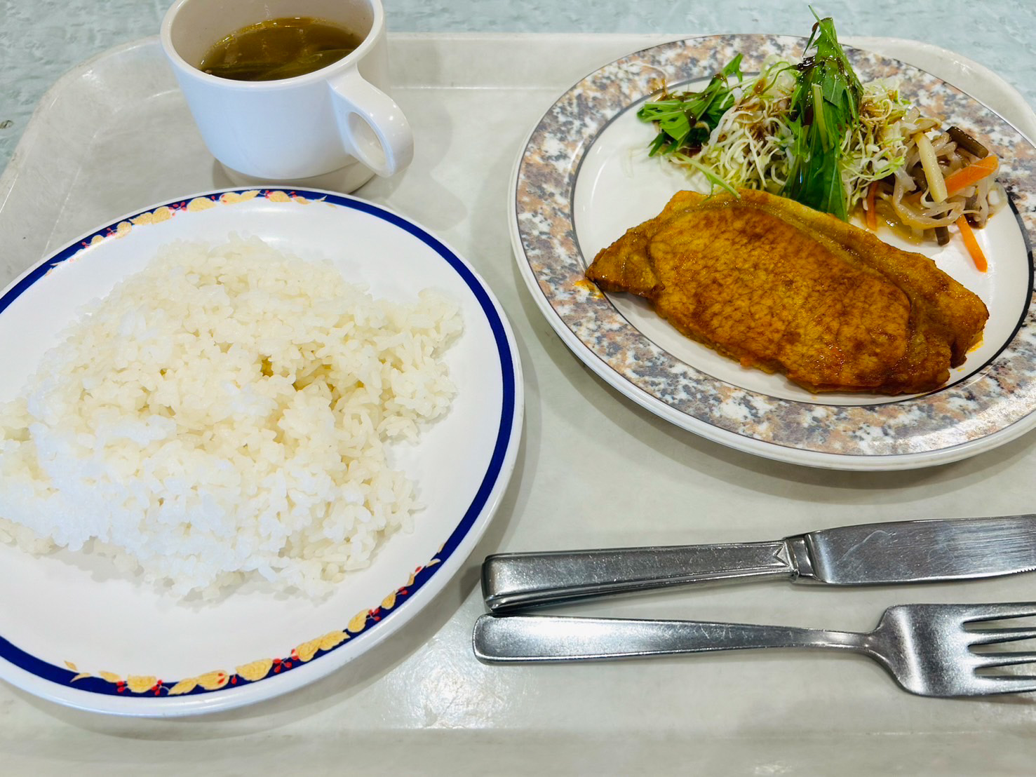 「お肉のランチ」500円(税込み)。日によってないときもある